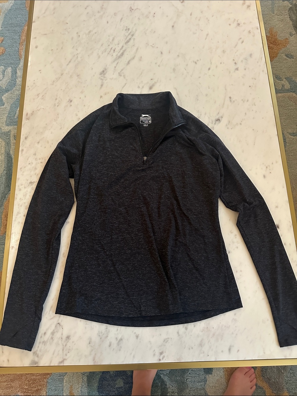Slazenger Black Heather Quarter-Zip Golf Top